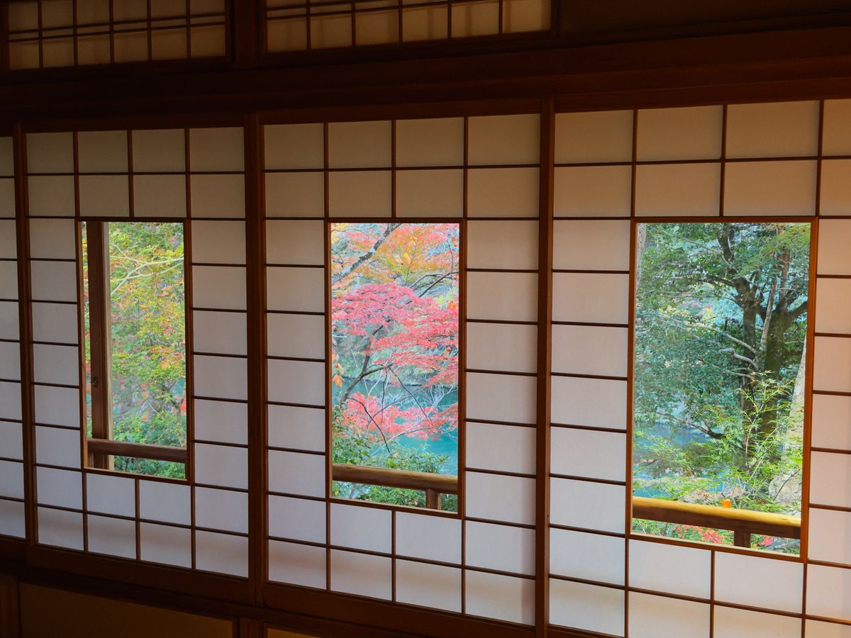 紅葉の見える部屋